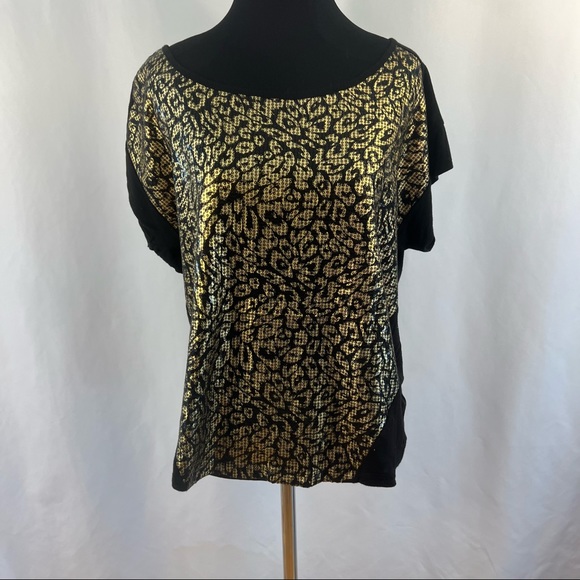 Charlotte Russe Tops - Charlotte Russe Top Sequined Womens Size Medium M Animal Print Open Back Black